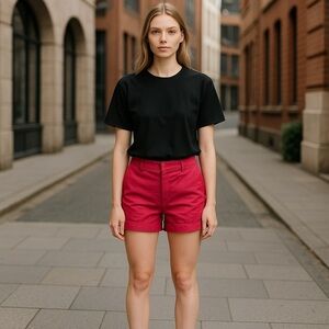 New York & Company Vibrant Red Women's Bermudas